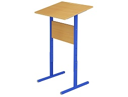 Стол-конторка для работы стоя 2-4 г/р для школьника, наклон 10° СТС1-СН.Б (бук "Бавария", м/к синий, квадратная труба)