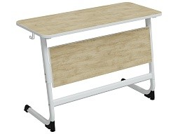 Стол 2-местный школьный 5-7 г/р "Логика" регулируемый (дуб "Бардолино", м/к белый)
