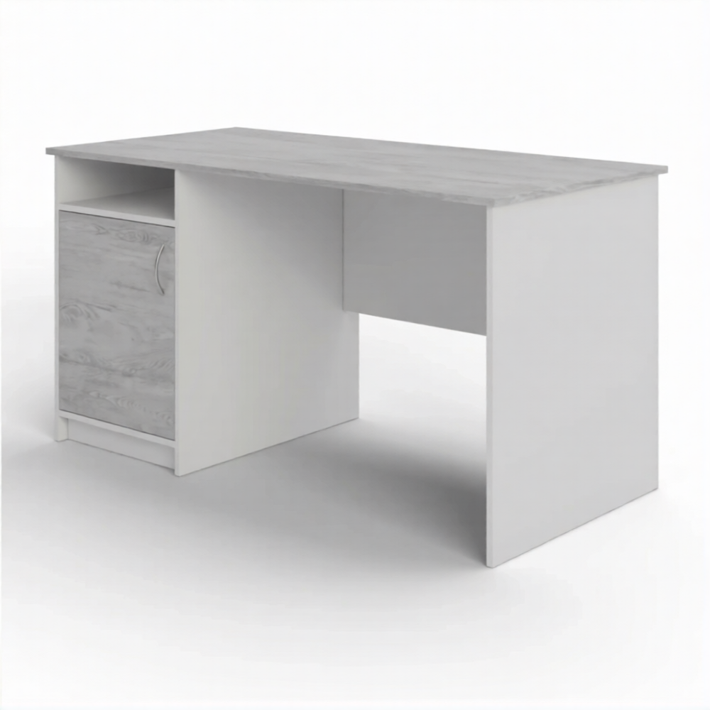 Стол рабочий СрТ-11 (1200х600х750) с тумбой (корпус ЛДСП белый, столешница ЛДСП дуб канадский)