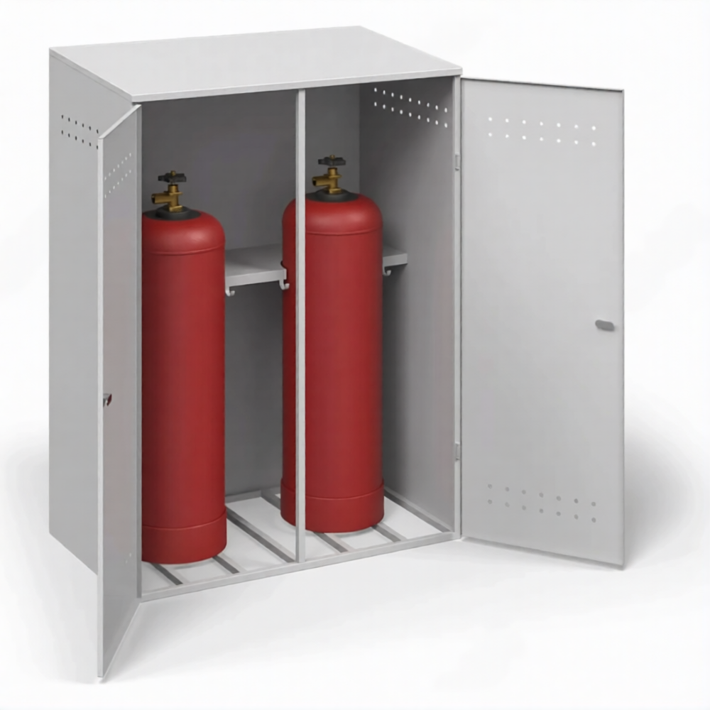 Шкаф для 2-х пропановых баллонов ШГБП-02 сварной, усиленный - 1.2 мм