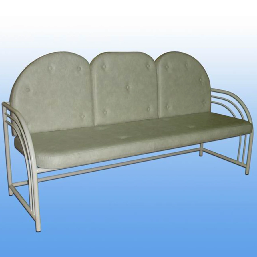 Диван трехместный Д-3 (кожзам Эконом коричневый, каркас бежевый)