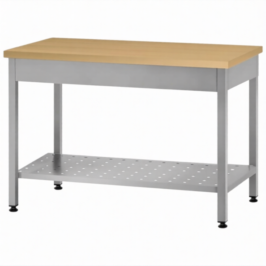 Стол кондитерский СПРп 860х1200х700 «Profi Ral», бук/40 (полка перфорация)