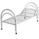 Кровать медицинская металлическая с подголовником КМ-1П (каркас белый)