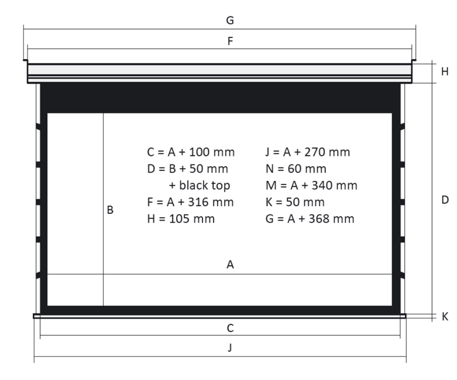 Kauber Blue Label Tensioned BT Cinema 113" 16:9 141x250 дроп 50 см. Gray Pro