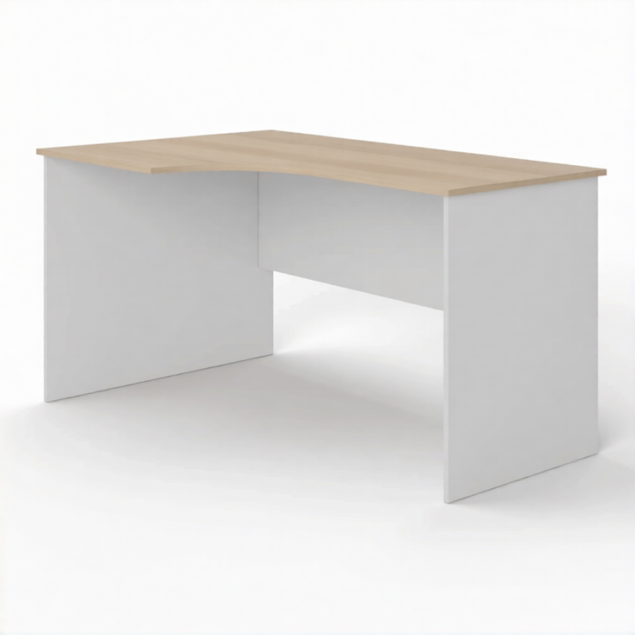 Стол рабочий угловой Ср-2 левый (корпус ЛДСП белый, столешница ЛДСП дуб сонома)