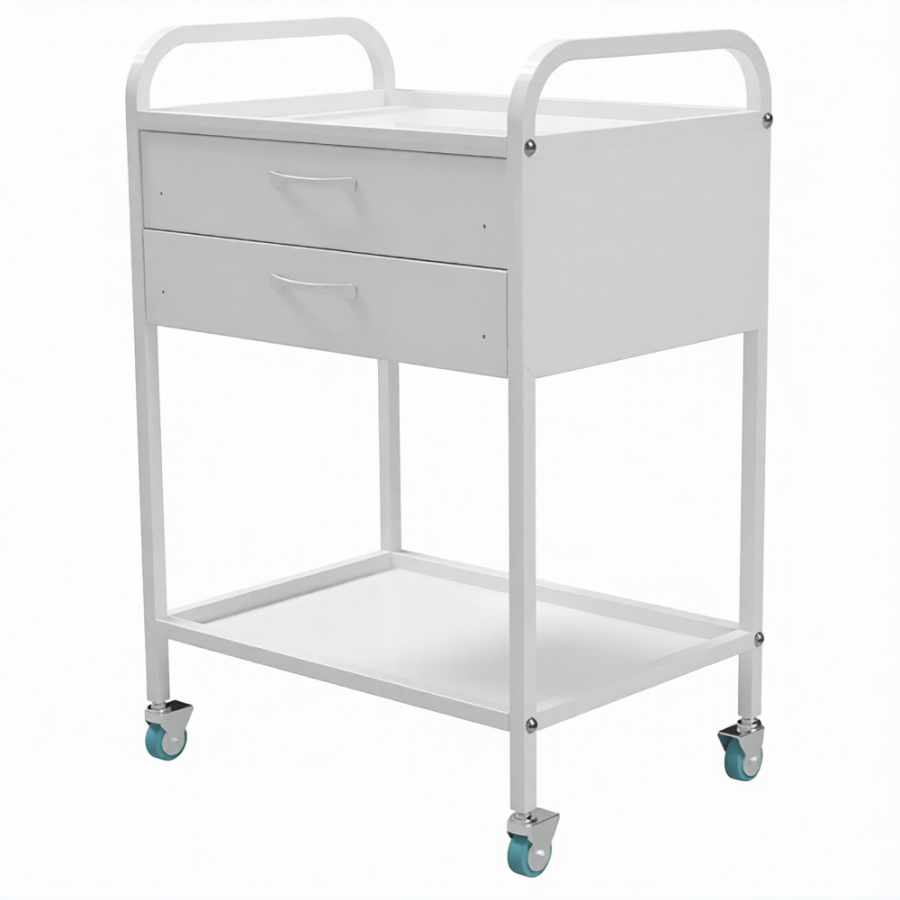 Стол медицинский инструментальный СМИ-02-02 (полки металл, колёса пластик)