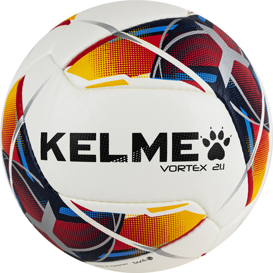 Мяч футбольный KELME Vortex 21.1, Размер 5, Цвет Белый