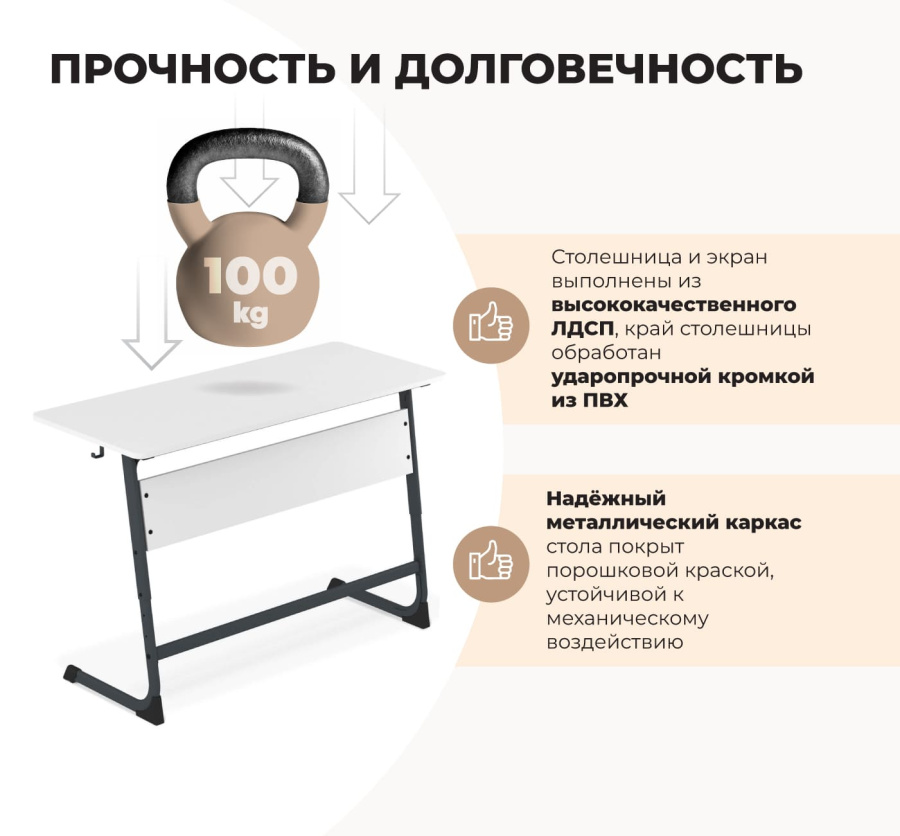 Cтол ученический береза/антрацит SHT-TN12/5-7