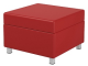 Пуф модульный на металлокаркасе 600х610х425 мм 790.П-КР (обивка - экокожа красный, м/к квадратная труба)